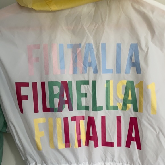 Fila Liliana Wind Jacket  White/Pink/Green - Picture 4 of 14